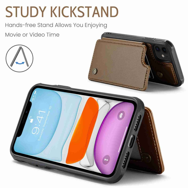 For iPhone 11 CaseMe C22 Card Slots Holder RFID Anti-theft Phone Case(Brown) - iPhone 11 Cases by CaseMe | Online Shopping South Africa | PMC Jewellery | Buy Now Pay Later Mobicred