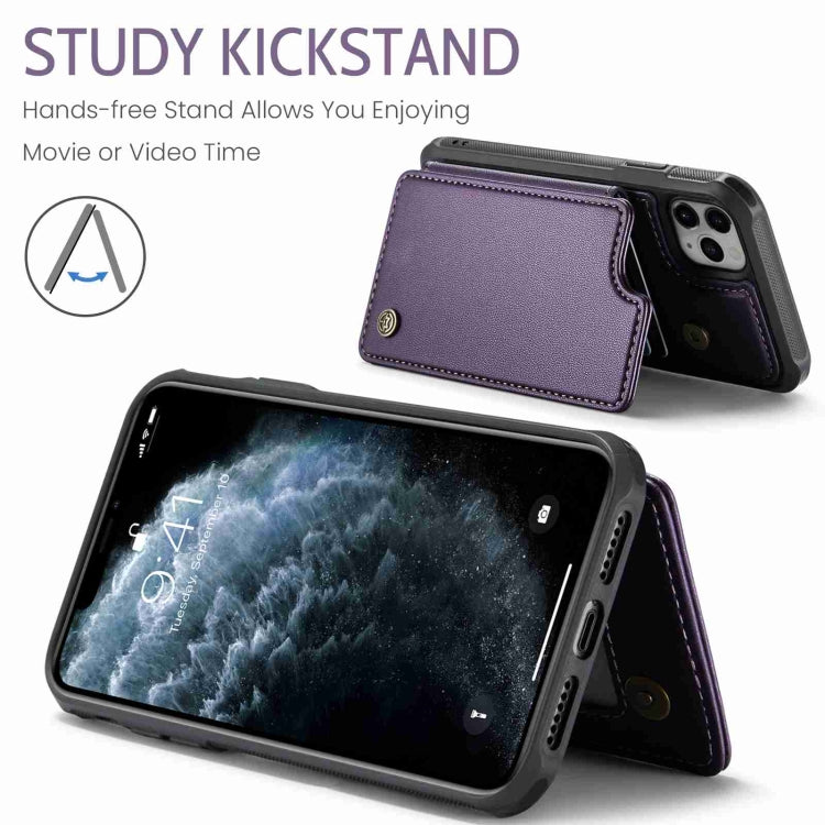 For iPhone 11 Pro CaseMe C22 Card Slots Holder RFID Anti-theft Phone Case(Purple) - free shipping - PMC Jewellery - Order now!