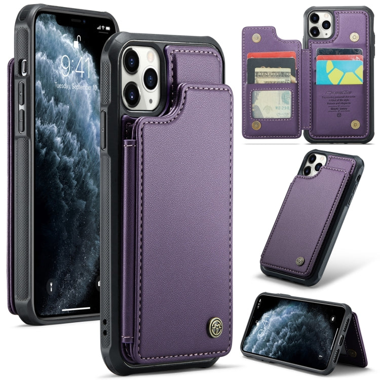 For iPhone 11 Pro Max CaseMe C22 Card Slots Holder RFID Anti-theft Phone Case(Purple) - iPhone 11 Pro Max Cases by CaseMe | Online Shopping South Africa | PMC Jewellery | Buy Now Pay Later Mobicred