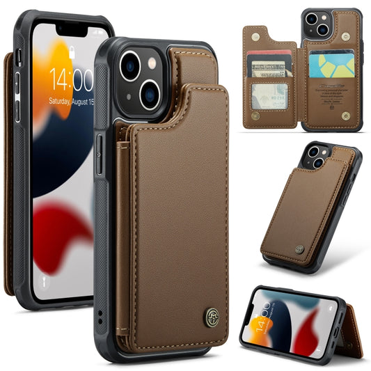 For iPhone 13 CaseMe C22 Card Slots Holder RFID Anti-theft Phone Case(Brown) - iPhone 13 Cases by CaseMe | Online Shopping South Africa | PMC Jewellery | Buy Now Pay Later Mobicred