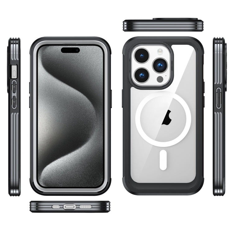 For iPhone 15 Pro Max Life Waterproof MagSafe Magnetic Rugged Phone Case(Black) - iPhone 15 Pro Max Cases by PMC Jewellery | Online Shopping South Africa | PMC Jewellery