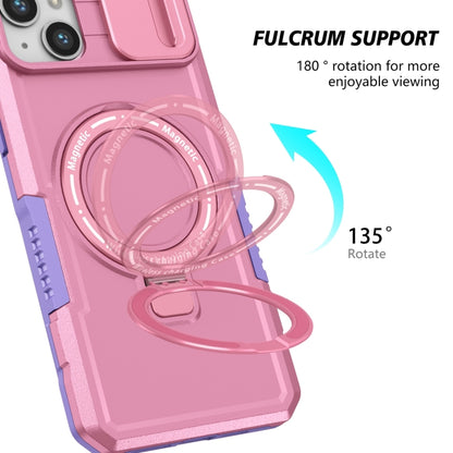 For iPhone 15 Plus Sliding Camshield Magsafe Holder TPU Hybrid PC Phone Case(Purple Pink) - iPhone 15 Plus Cases by PMC Jewellery | Online Shopping South Africa | PMC Jewellery