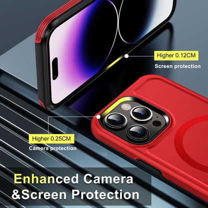 For iPhone 13 Pro Max Shield Armor MagSafe TPU Hybrid PC Phone Case(Red) - iPhone 13 Pro Max Cases by PMC Jewellery | Online Shopping South Africa | PMC Jewellery