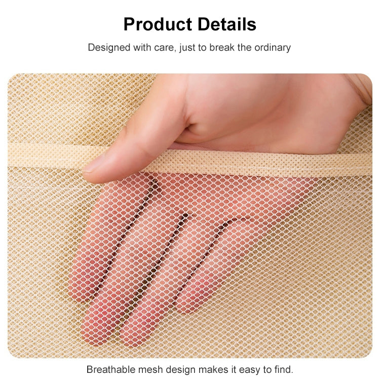 12+24 Grids Underwear Storage Bag Non-woven Double-sided Hanging Storage Bag(Beige) - Storage Bags by PMC TechLife | Online Shopping South Africa | PMC TechLife | Buy Now Pay Later Mobicred