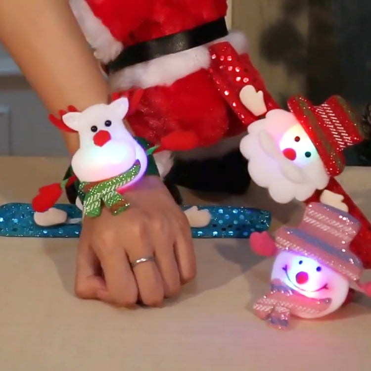 Santa Style Flash Light Merry Christmas Slap Pat Circle Wristband(Sequins Light Bear) - Christmas Wearable Decoration by PMC Jewellery | Online Shopping South Africa | PMC Jewellery | Buy Now Pay Later Mobicred