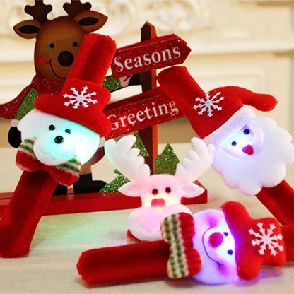 Santa Style Flash Light Merry Christmas Slap Pat Circle Wristband(Flannel Light Bear) - Christmas Wearable Decoration by PMC Jewellery | Online Shopping South Africa | PMC Jewellery | Buy Now Pay Later Mobicred