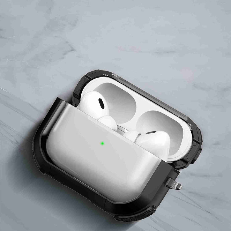 For AirPods Pro 2 Thunder Transparent Armor Wireless Earphones Protective Case(Red) - For AirPods Pro 2 by PMC Jewellery | Online Shopping South Africa | PMC Jewellery | Buy Now Pay Later Mobicred