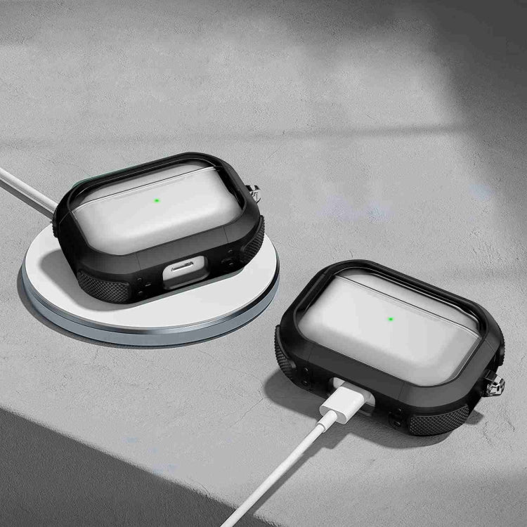 For AirPods Pro 2 Thunder Transparent Armor Wireless Earphones Protective Case(Purple) - For AirPods Pro 2 by PMC Jewellery | Online Shopping South Africa | PMC Jewellery | Buy Now Pay Later Mobicred