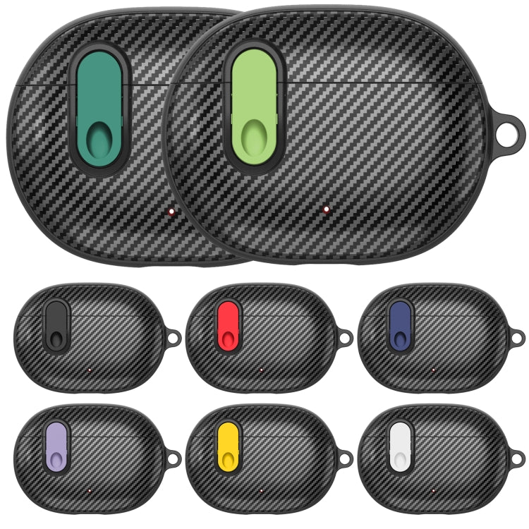 For Beats Studio Buds Switch Carbon Fiber Wireless Earphones Protective Case(Black Green) - Other Case by PMC Jewellery | Online Shopping South Africa | PMC Jewellery | Buy Now Pay Later Mobicred