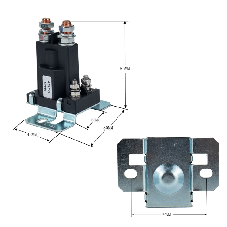 Car Modification Small Contact 12V / 500A Contact Dual Battery High Current DC Relay with Fuse Holder + 100A Fuse Kit - Relays by PMC Jewellery | Online Shopping South Africa | PMC Jewellery | Buy Now Pay Later Mobicred