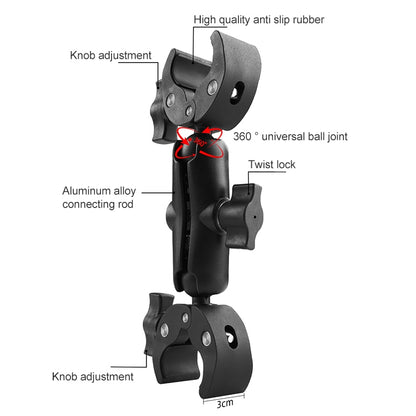 Motorcycle Dual-heads Crabs Clamps Handlebar Fixed Mount, Length:18cm - Mount & Holder by PMC Jewellery | Online Shopping South Africa | PMC Jewellery | Buy Now Pay Later Mobicred