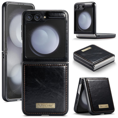 For Samsung Galaxy Z Flip5 CaseMe 003 PU + PC Business Style Crazy Horse Texture Leather Phone Case(Black) - Galaxy Z Flip5 Cases by CaseMe | Online Shopping South Africa | PMC Jewellery | Buy Now Pay Later Mobicred