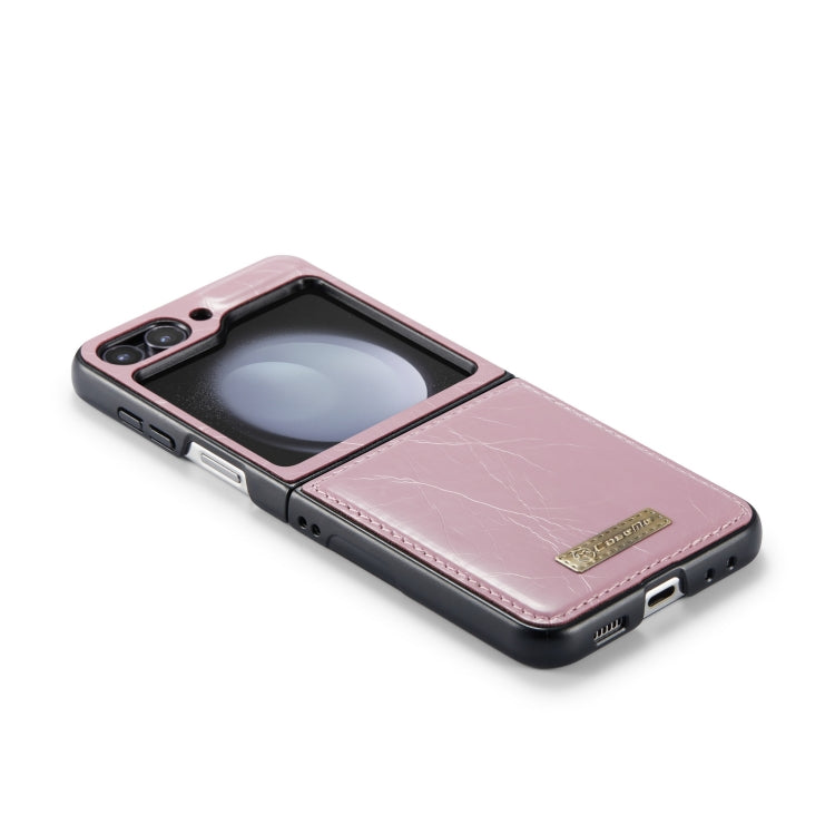 For Samsung Galaxy Z Flip5 CaseMe 003 PU + PC Business Style Crazy Horse Texture Leather Phone Case(Pink) - Galaxy Z Flip5 Cases by CaseMe | Online Shopping South Africa | PMC Jewellery | Buy Now Pay Later Mobicred