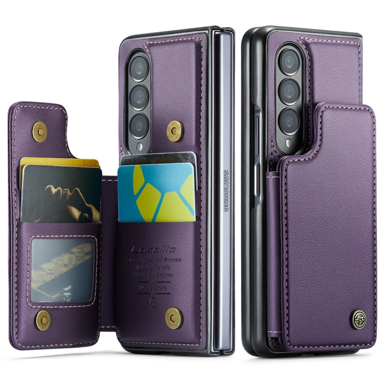 For Samsung Galaxy Z Fold4 5G CaseMe C22 PC+TPU Business Style RFID Anti-theft Leather Phone Case(Purple) - Galaxy Z Fold4 5G Cases by CaseMe | Online Shopping South Africa | PMC Jewellery | Buy Now Pay Later Mobicred