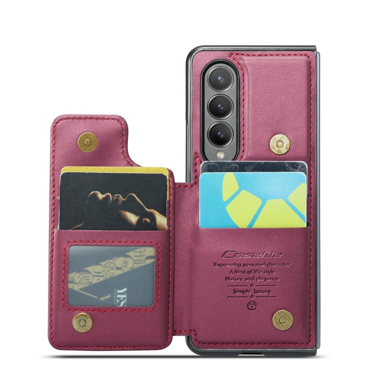 For Samsung Galaxy Z Fold3 5G CaseMe C22 PC+TPU Business Style RFID Anti-theft Leather Phone Case(Wine Red) - Galaxy Phone Cases by CaseMe | Online Shopping South Africa | PMC Jewellery | Buy Now Pay Later Mobicred