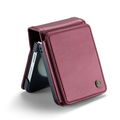 For Samsung Galaxy Z Flip5 CaseMe C22 PC+TPU Business Style RFID Anti-theft Leather Phone Case(Wine Red) - Galaxy Z Flip5 Cases by CaseMe | Online Shopping South Africa | PMC Jewellery | Buy Now Pay Later Mobicred