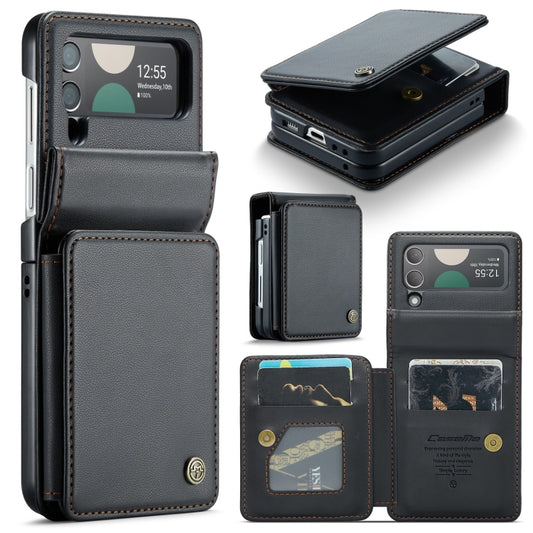 For Samsung Galaxy Z Flip4 5G CaseMe C22 PC+TPU Business Style RFID Anti-theft Leather Phone Case(Black) - Galaxy Z Flip4 5G Cases by CaseMe | Online Shopping South Africa | PMC Jewellery | Buy Now Pay Later Mobicred