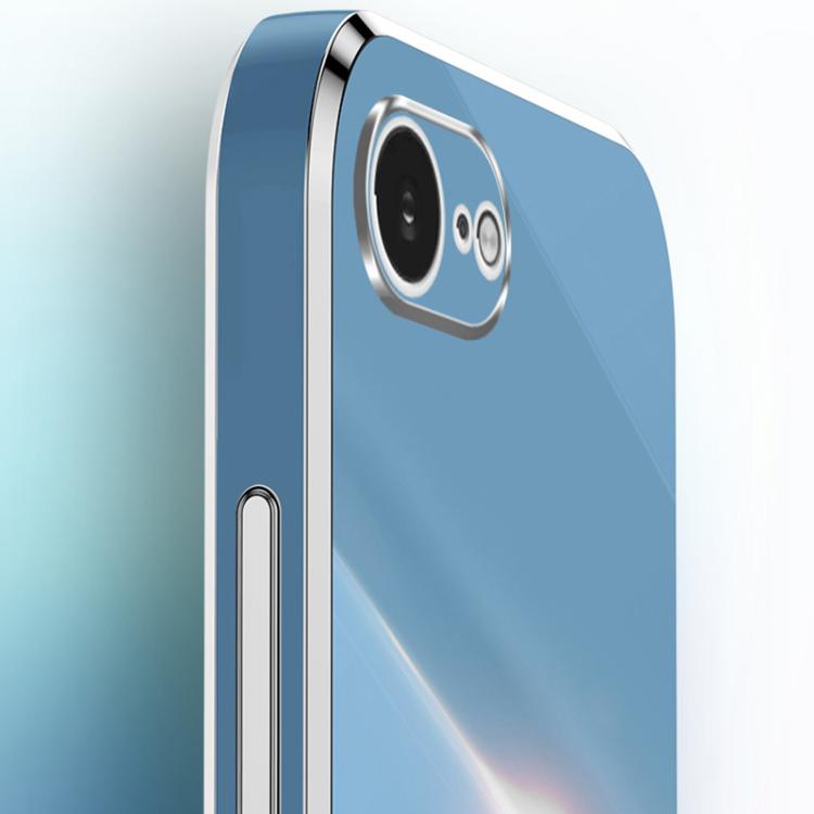 For iPhone 16e XINLI Straight Edge 6D Electroplate TPU Phone Case with Ring Holder(Mint Green) - free shipping - PMc TechLife - Order now!