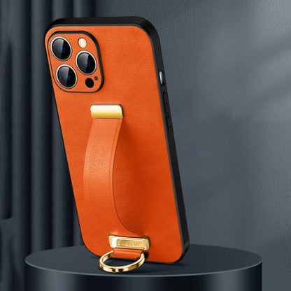 For iPhone 16 Pro SULADA Tide Cool Series PC + Leather Texture Skin Feel Phone Case(Orange) - iPhone 16 Pro Cases by SULADA | Online Shopping South Africa | PMC Jewellery | Buy Now Pay Later Mobicred