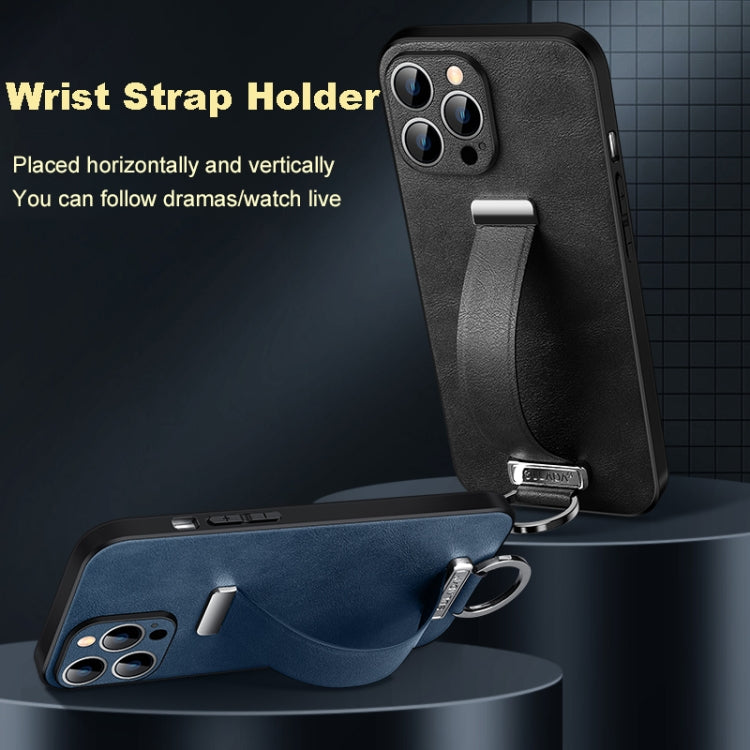 For iPhone 16 SULADA Tide Cool Series PC + Leather Texture Skin Feel Phone Case(Black) - free shipping - PMC Jewellery - Order now!