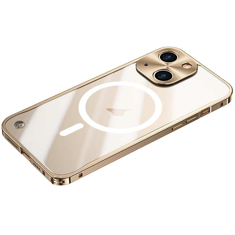 For iPhone 15 Metal Frame Frosted PC Shockproof MagSafe Case(Gold) - iPhone 15 Cases by PMC Jewellery | Online Shopping South Africa | PMC Jewellery