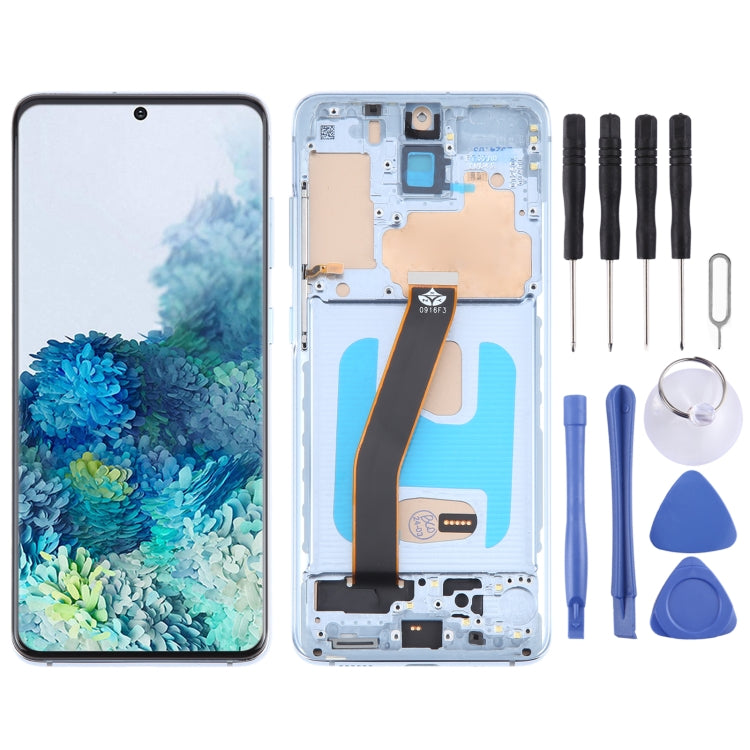 For Samsung Galaxy S20 SM-G980 TFT LCD Screen Digitizer Full Assembly with Frame, Not Supporting Fingerprint Identification(Blue) - free shipping - PMc TechLife - Order now!
