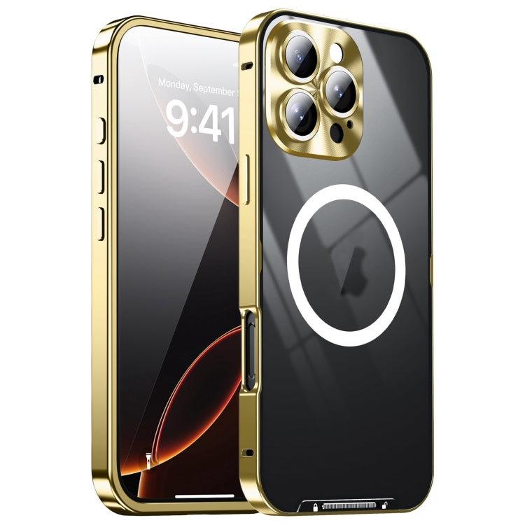 For iPhone 16 Pro Frosted MagSafe Magnetic Metal Phone Case(Gold) - iPhone 16 Pro Cases by PMC Jewellery | Online Shopping South Africa | PMC Jewellery | Buy Now Pay Later Mobicred