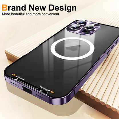 For iPhone 16 Pro Max Frosted MagSafe Magnetic Metal Phone Case(Purple) - iPhone 16 Pro Max Cases by PMC Jewellery | Online Shopping South Africa | PMC Jewellery | Buy Now Pay Later Mobicred