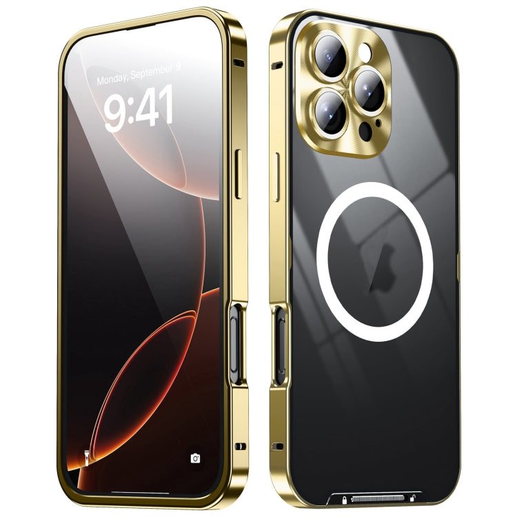 For iPhone 16 Pro Max Frosted MagSafe Magnetic Metal Phone Case(Gold) - iPhone 16 Pro Max Cases by PMC Jewellery | Online Shopping South Africa | PMC Jewellery | Buy Now Pay Later Mobicred