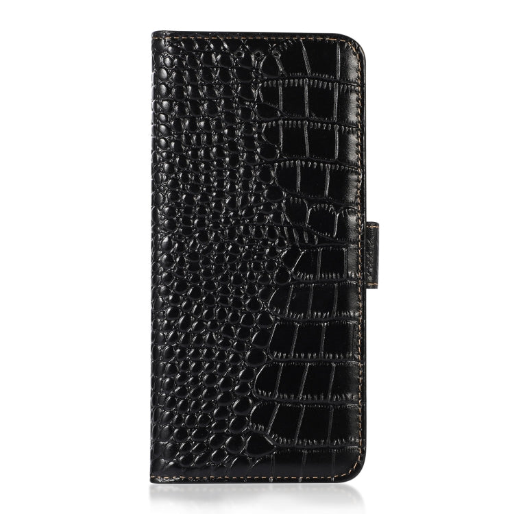 For Sony Xperia 5 V Crocodile Top Layer Cowhide Leather Phone Case(Black) - Sony Cases by PMC TechLife | Online Shopping South Africa | PMC TechLife | Buy Now Pay Later Mobicred