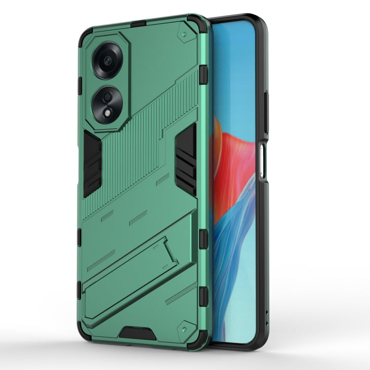 For OPPO A58 4G Global Punk Armor 2 in 1 PC + TPU Phone Case with Holder(Green) - OPPO Cases by PMC Jewellery | Online Shopping South Africa | PMC Jewellery