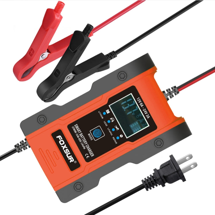 FOXSUR 12V-24V Car Motorcycle Repair Battery Charger AGM Charger Color:Red(US Plug) - free shipping - PMC TechLife - Order now!