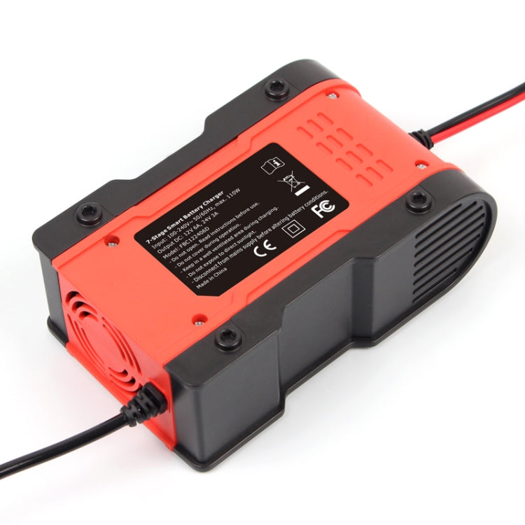 FOXSUR 12V-24V Car Motorcycle Repair Battery Charger AGM Charger Color:Red(US Plug) - free shipping - PMC TechLife - Order now!