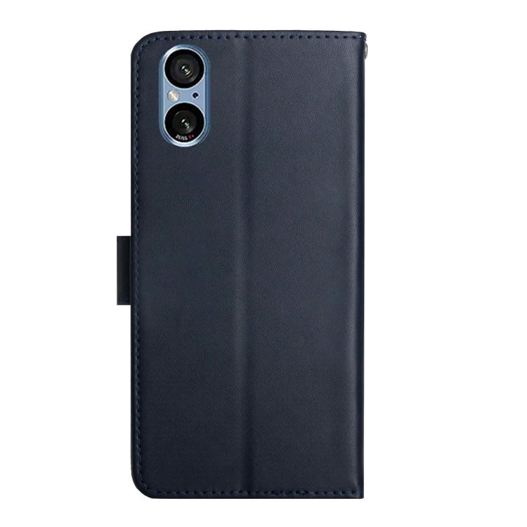 For Sony Xperia 5 V Genuine Leather Fingerprint-proof Horizontal Flip Phone Case(Blue) - Sony Cases by PMC TechLife | Online Shopping South Africa | PMC TechLife | Buy Now Pay Later Mobicred