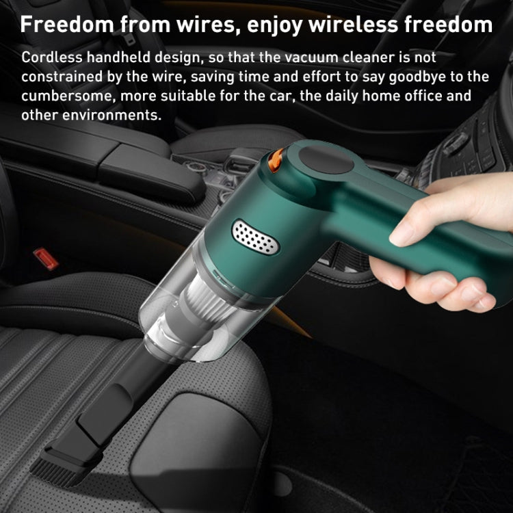 KBN-010 10000Pa Powerful Car Cordless Vacuum Cleaner Handheld Cleaning Tool, Spec:Standard Version(Dark Green) - Vacuum Cleaner by PMC TechLife | Online Shopping South Africa | PMC TechLife | Buy Now Pay Later Mobicred