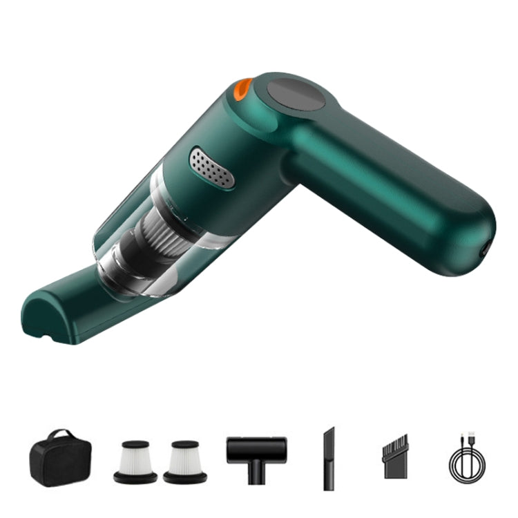 KBN-010 10000Pa Powerful Car Cordless Vacuum Cleaner Handheld Cleaning Tool, Spec:Deluxe Version(Dark Green) - Vacuum Cleaner by PMC TechLife | Online Shopping South Africa | PMC TechLife | Buy Now Pay Later Mobicred