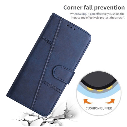 For Motorola Moto G Power 2024 Stitching Calf Texture Buckle Leather Phone Case(Blue) - Motorola Cases by PMC Jewellery | Online Shopping South Africa | PMC Jewellery | Buy Now Pay Later Mobicred