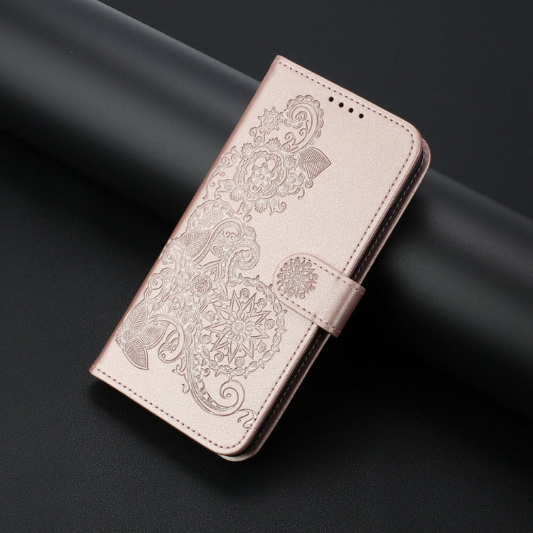 For Motorola Moto G Power 5G 2024 Datura Flower Embossed Flip Leather Phone Case(Rose Gold) - Motorola Cases by PMC Jewellery | Online Shopping South Africa | PMC Jewellery | Buy Now Pay Later Mobicred