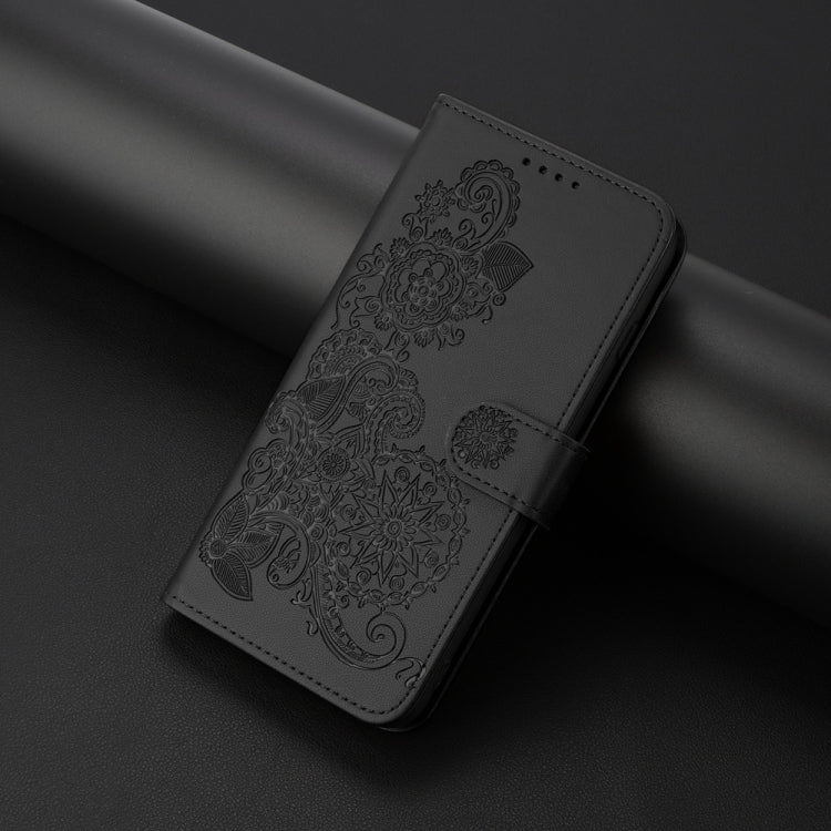 For Motorola Moto G Stylus 5G 2024 Datura Flower Embossed Flip Leather Phone Case(Black) - free shipping - PMC Jewellery - Order now!