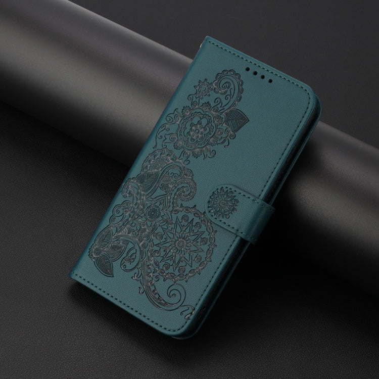 For Motorola Moto G Stylus 5G 2024 Datura Flower Embossed Flip Leather Phone Case(Dark Green) - Motorola Cases by PMC Jewellery | Online Shopping South Africa | PMC Jewellery | Buy Now Pay Later Mobicred
