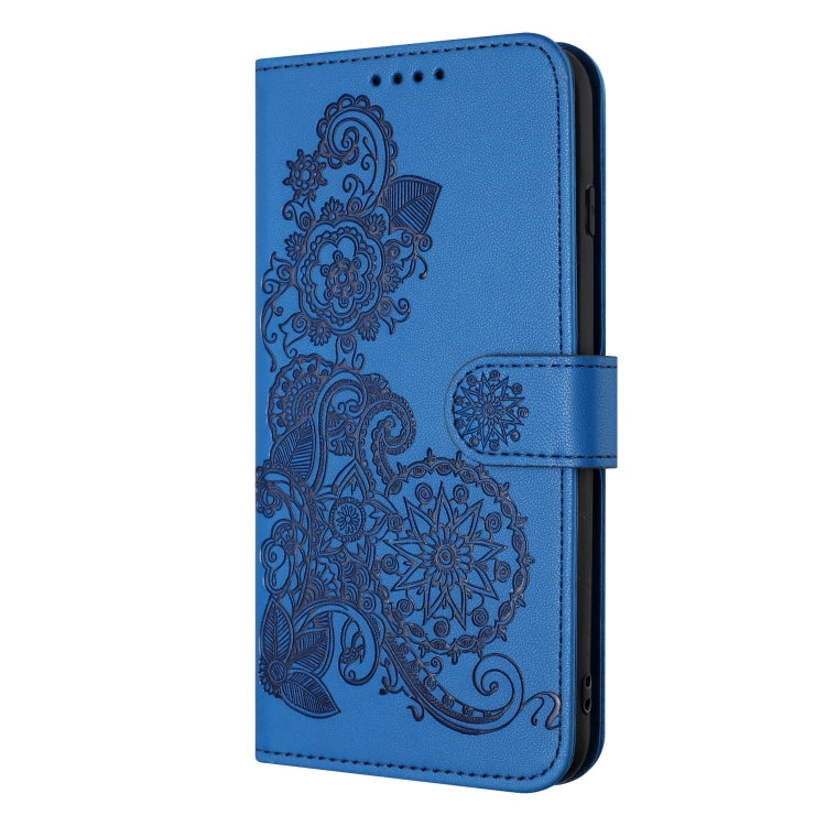 For Realme C53 Datura Flower Embossed Flip Leather Phone Case(Blue) - Realme Cases by PMC Jewellery | Online Shopping South Africa | PMC Jewellery | Buy Now Pay Later Mobicred