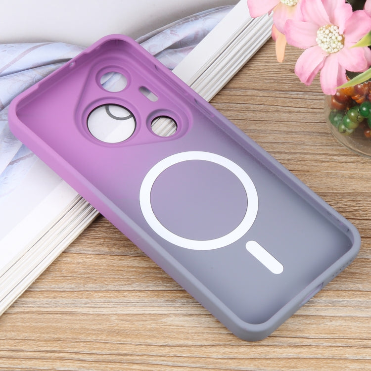 For Huawei Pura 70 Liquid TPU Silicone Gradient MagSafe Phone Case(Purple Grey) - Huawei Cases by PMC Jewellery | Online Shopping South Africa | PMC Jewellery | Buy Now Pay Later Mobicred