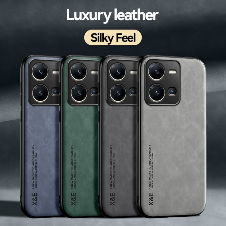 For vivo iQOO 12 Skin Feel Magnetic Leather Back Phone Case(Dark Grey) - iQOO 12 Cases by PMC TechLife | Online Shopping South Africa | PMC TechLife