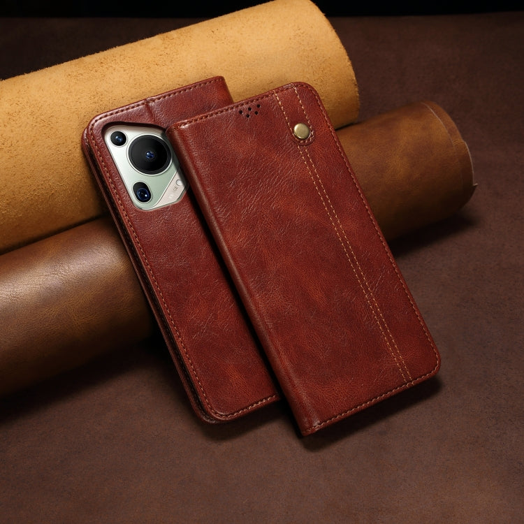 For Huawei Pura 70 Ultra Oil Wax Crazy Horse Texture Leather Phone Case(Brown) - free shipping - PMC Jewellery - Order now!