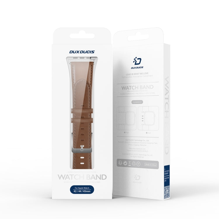 For Apple Watch 6 40mm DUX DUCIS YS Series Genuine Leather Watch Band(Brown) - Watch Bands by DUX DUCIS | Online Shopping South Africa | PMC Jewellery | Buy Now Pay Later Mobicred