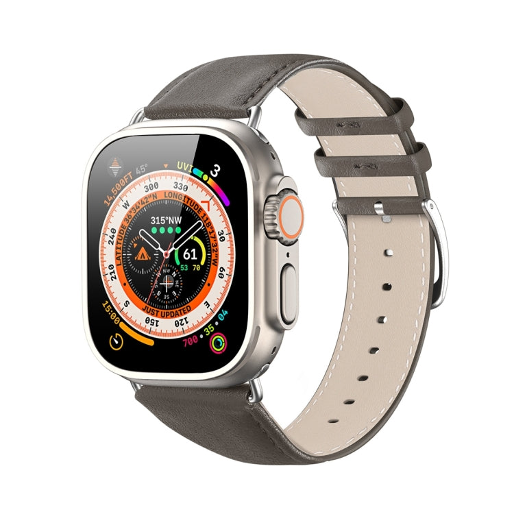 For Apple Watch 6 44mm DUX DUCIS YS Series Genuine Leather Watch Band(Grey) - Watch Bands by DUX DUCIS | Online Shopping South Africa | PMC Jewellery | Buy Now Pay Later Mobicred