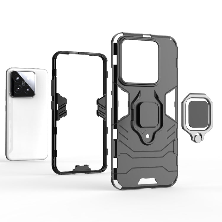 For Xiaomi 14 Shockproof PC + TPU Holder Phone Case(Navy Blue) - free shipping - PMC TechLife - Order now!