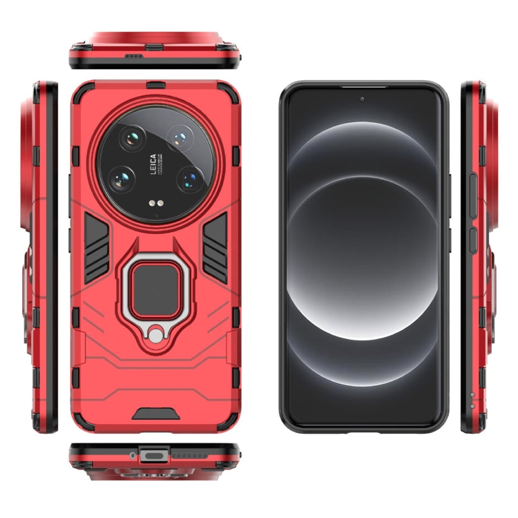 For Xiaomi 14 Ultra Shockproof PC + TPU Holder Phone Case(Red) -  by PMC Jewellery | Online Shopping South Africa | PMC Jewellery | Buy Now Pay Later Mobicred