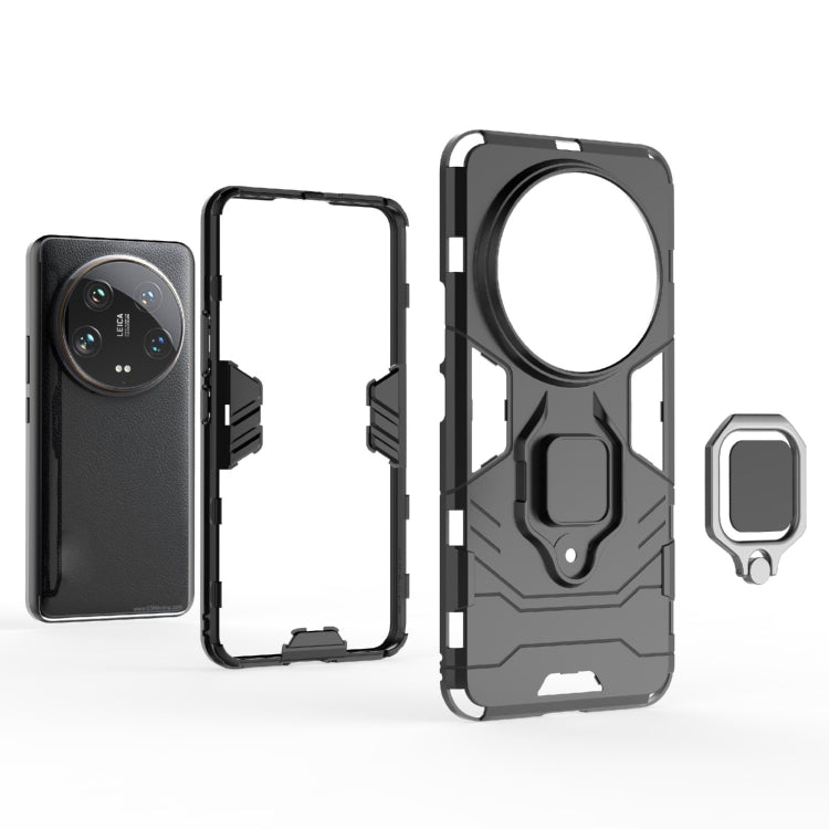 For Xiaomi 14 Ultra Shockproof PC + TPU Holder Phone Case(Navy Blue) -  by PMC TechLife | Online Shopping South Africa | PMC TechLife | Buy Now Pay Later Mobicred