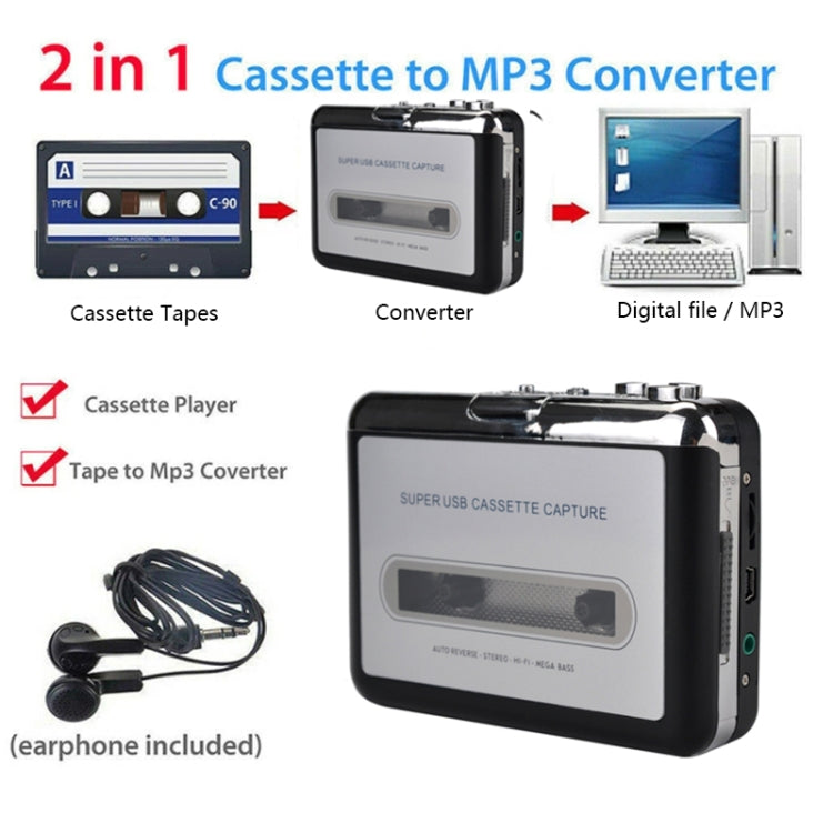 Ezcap 218 USB USB Cassette Capture Tape to MP3 Converter Cassette Recorder Player - free shipping - PMC TechLife - Order now!